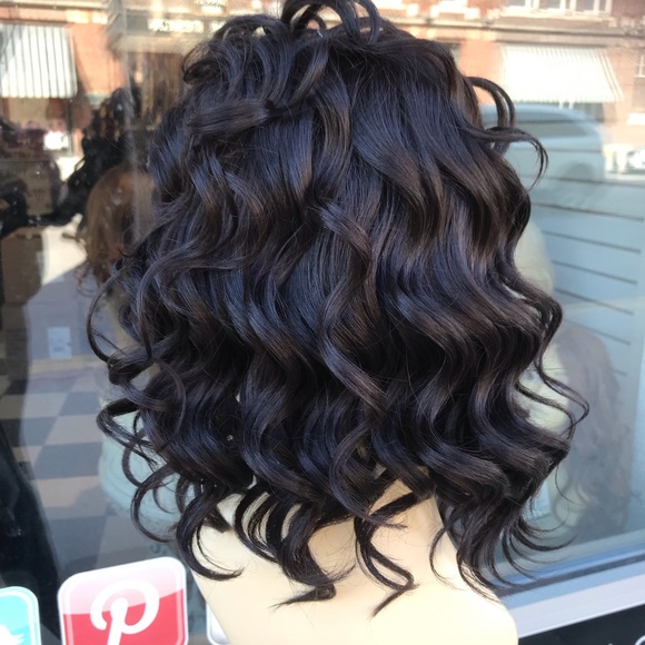 Full lace Fulllace black curly bob wig
